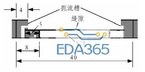 图2 带有扼流槽的缝隙天线截面图